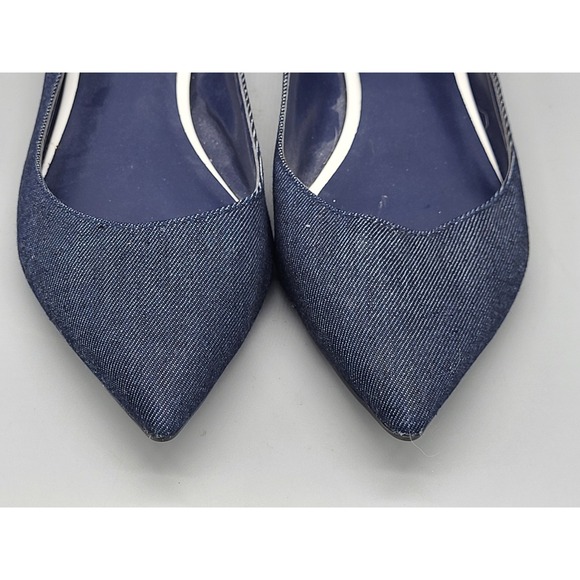 Marc Fisher Blue Denim Pointed Toe Flats Sz 8m - Picture 4 of 8